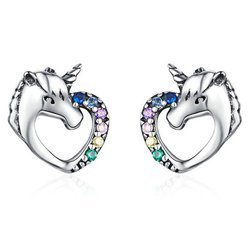 Srebrne kolczyki - jednorożce