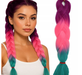 Włosy syntetyczne kolorowe dredy warkocze ombre