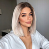 Peruka do ramion lace front platynowa prosta