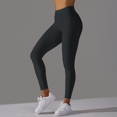 Legginsy sportowe z wysoki stanem i  marszczeniami