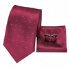 Żakardowy zestaw - krawat + poszetka + spinki