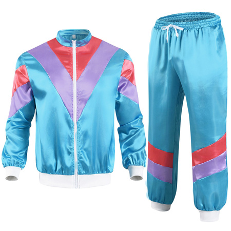 Dres w stylu retro z lat 70. i 80 - niebieski
