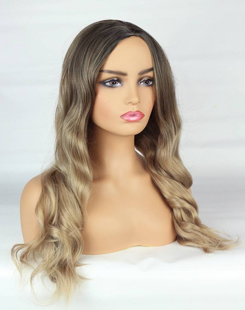 Peruka długa ombre blond brąz fale