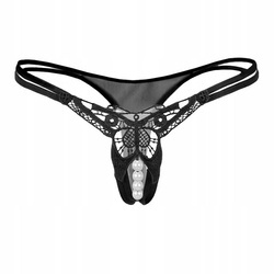 Stringi paseczki majtki z rozcięciem haft perełki