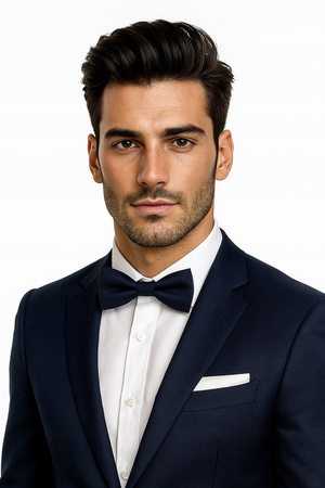 Elegancka muszka męska - GRANATOWY