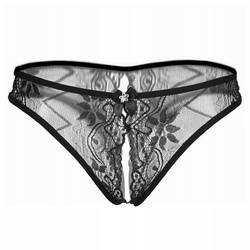 Stringi majtki damskie z dziurką otwarte