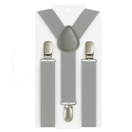 Szelki dziecięce 2,5 cm jasny szary