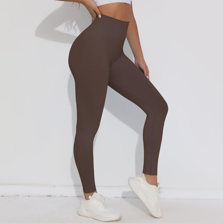 Legginsy sportowe z wysoki stanem i  marszczeniami