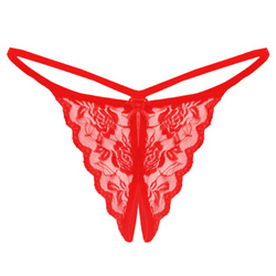 Stringi z rozcięciem w kroku koronkowe