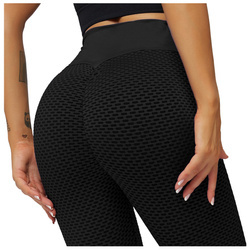 Legginsy sportowe push up wysoki stan karbowane