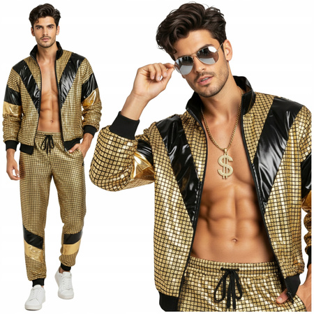 Dres w stylu retro z lat 70. i 80 - złoty