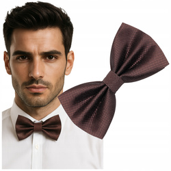 Muszka męska w drobną kratkę - brązowa