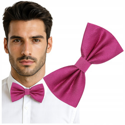 Muszka męska w drobną kratkę - różowa
