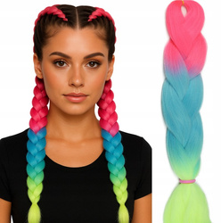 Włosy syntetyczne kolorowe dredy warkocze ombre