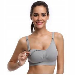 Biustonosz ciążowy stanik bezszwowy do karmienia - szary