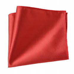 Poszetka męska w prążki - czerwona