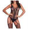 Bodystocking czarne kombinezon