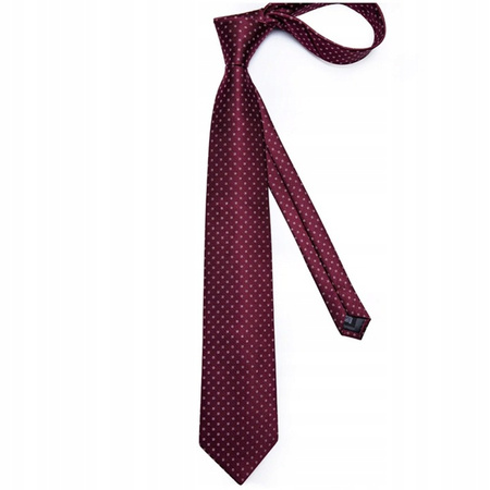 Żakardowy zestaw - krawat + poszetka + spinki