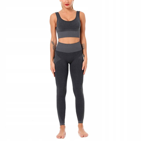 Komplet zestaw sportowy legginsy bezszwowe + top 