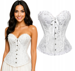 Gorset modelujący talię wiązany biały