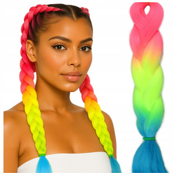 Włosy syntetyczne kolorowe dredy warkocze ombre