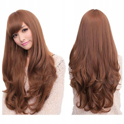 Peruka długa brązowa fale grzywka