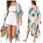 Narzutka plażowa boho długa print