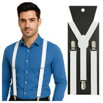 Szelki do spodni 2,5 cm białe