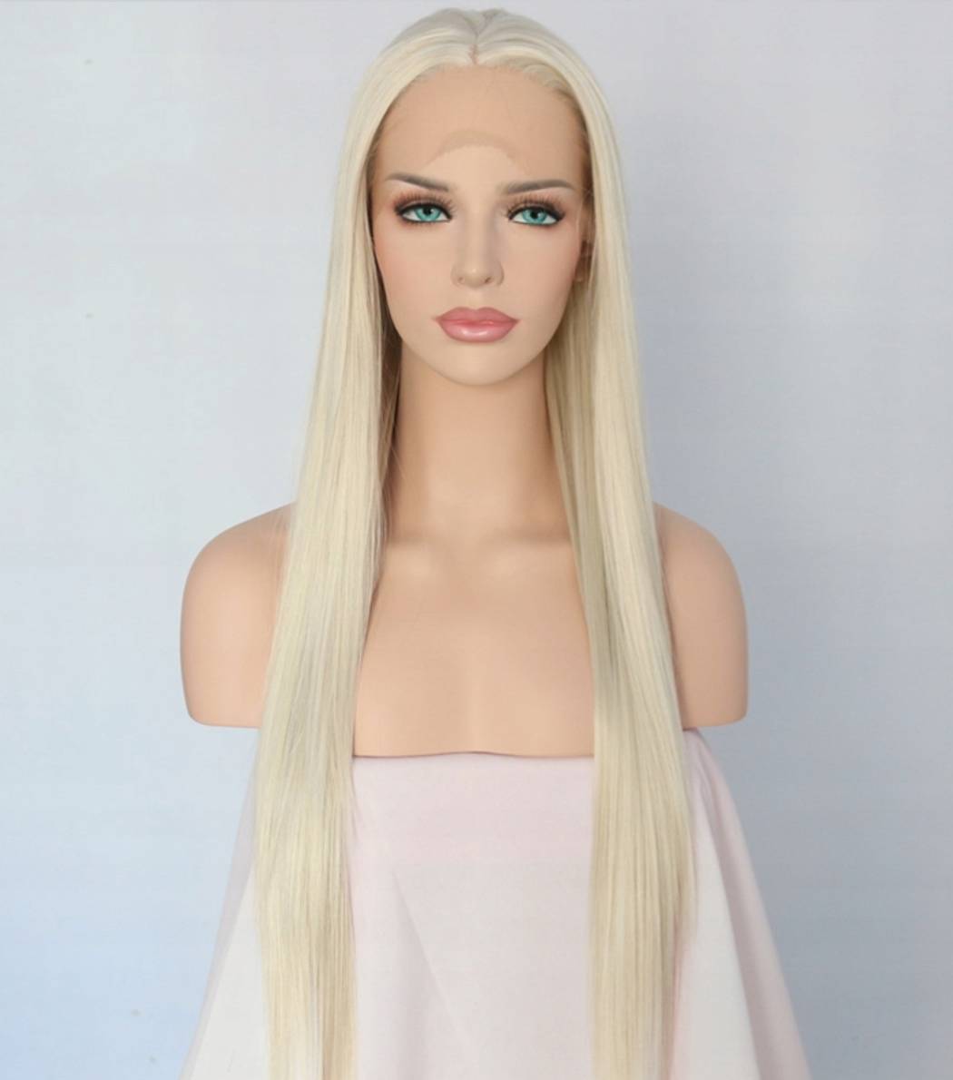 Peruka Jasny Blond Lace Front Długie Proste Włosy Peruki I Treski Peruki Lace Front Tytuł